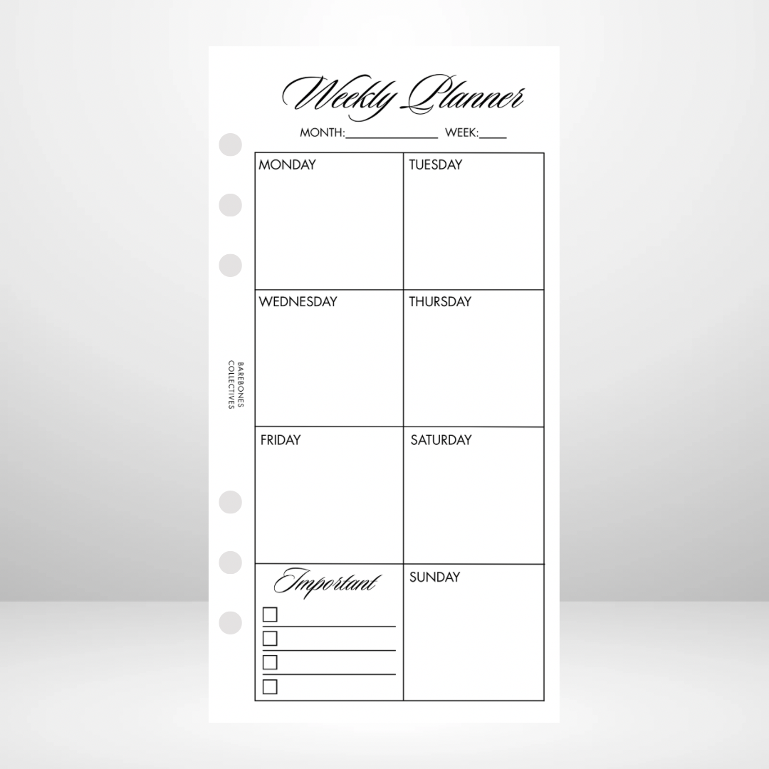 Weekly Planner Signature Wallet Inserts