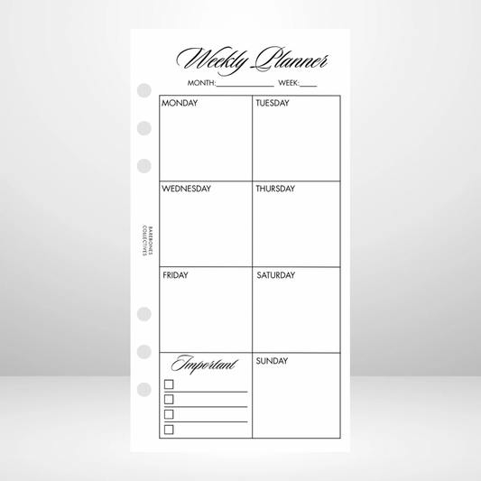 Weekly Planner Signature Wallet Inserts