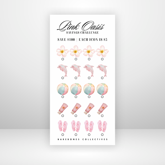 Pink Oasis Savings Challenge Save $100