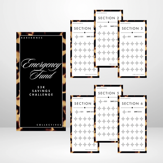 Emergency Fund $3k Brown Tortoiseshell Savings Challenge