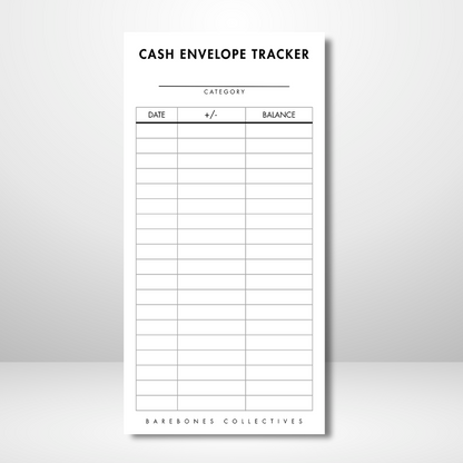 Cash Envelope Tracker Note pad