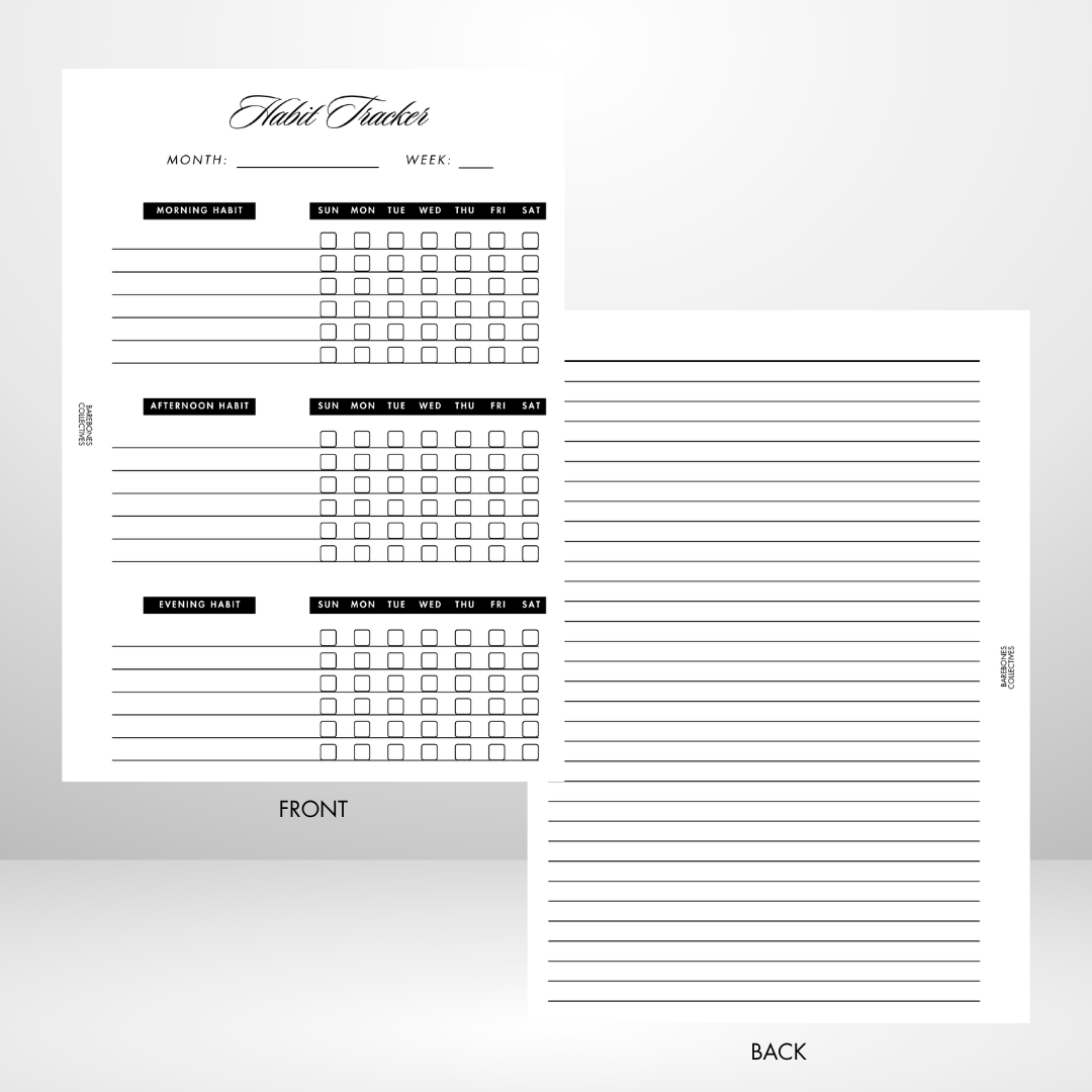 Barebones Monthly Planner A5 Inserts