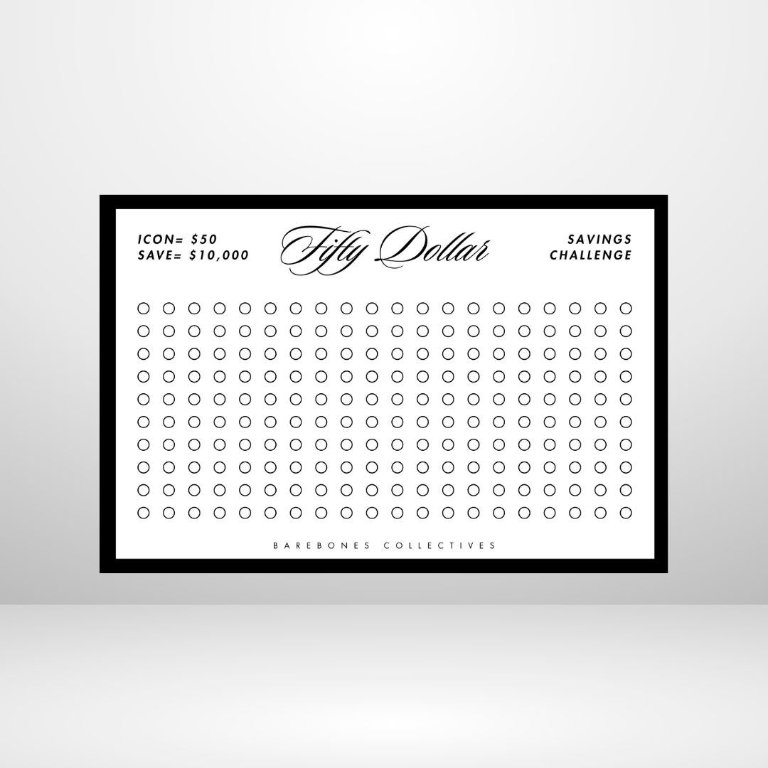 Demomination $1-$100 Savings Challenge A5 Size