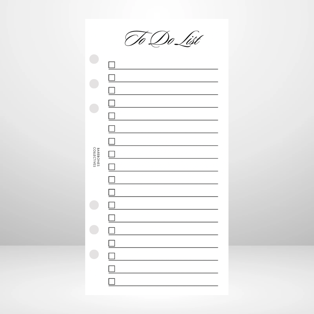 To Do List Signature Wallet Inserts