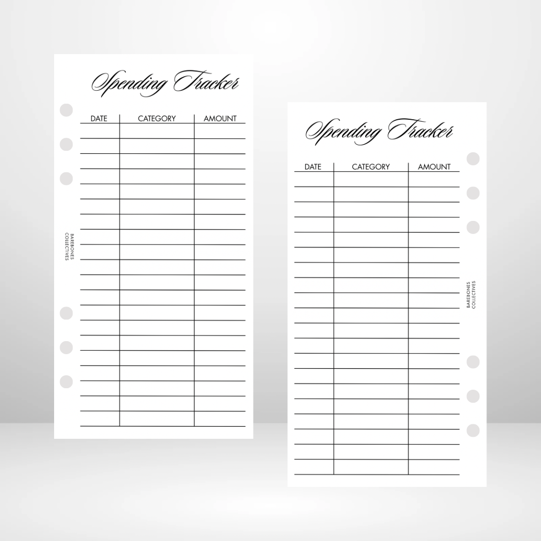 Spending Tracker Signature Wallet Inserts