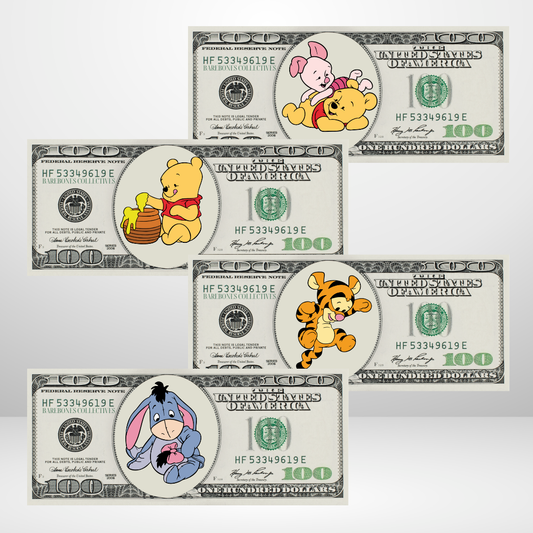 Baby Pooh Bear and Friends Cash Place Holders $100 Sets of 4