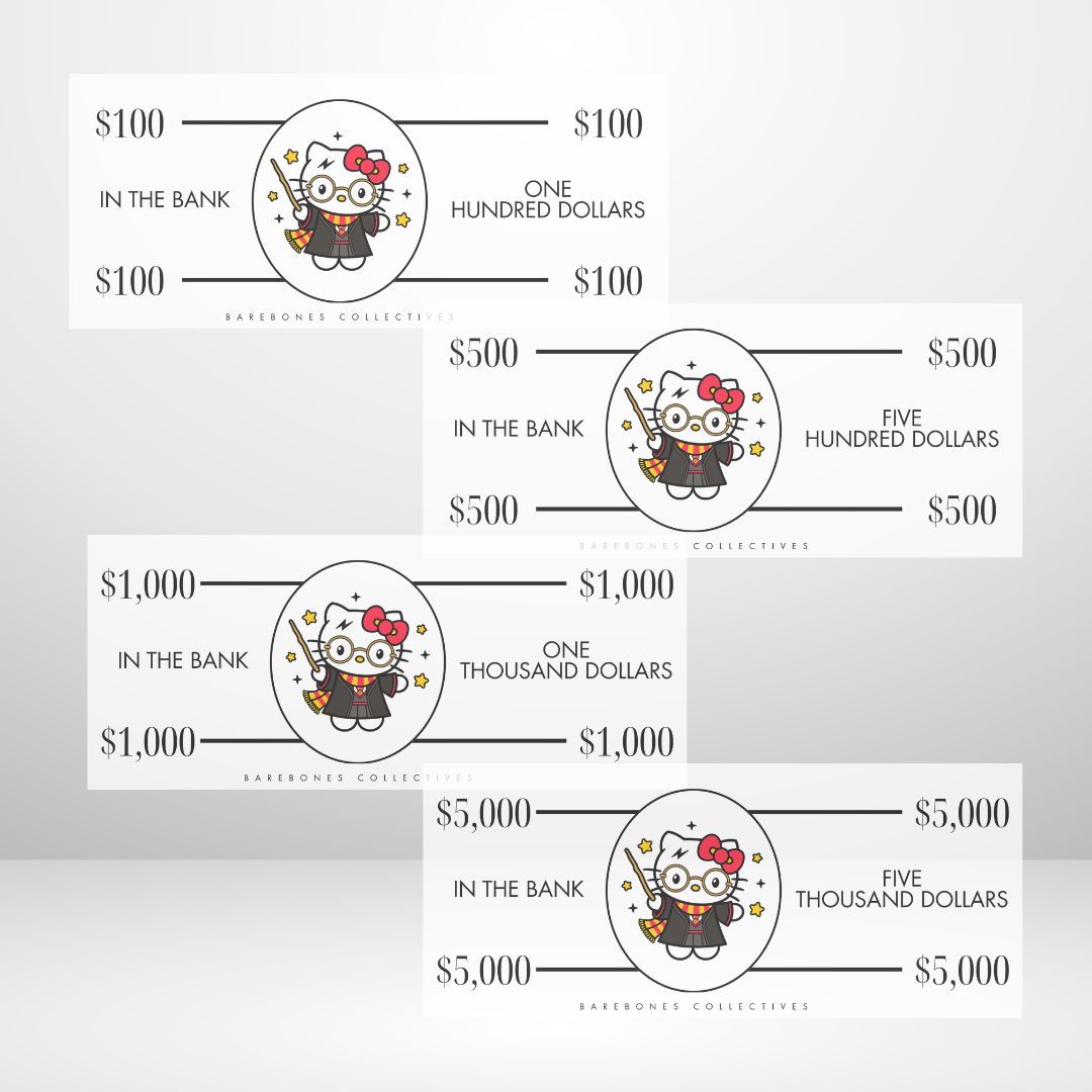 Hello Kitty Harry Potter Cash Place Holders