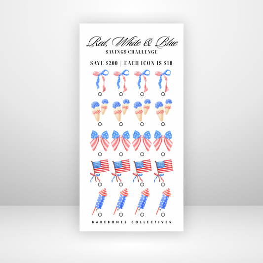 Red White and Blue Savings Challenge Save $200