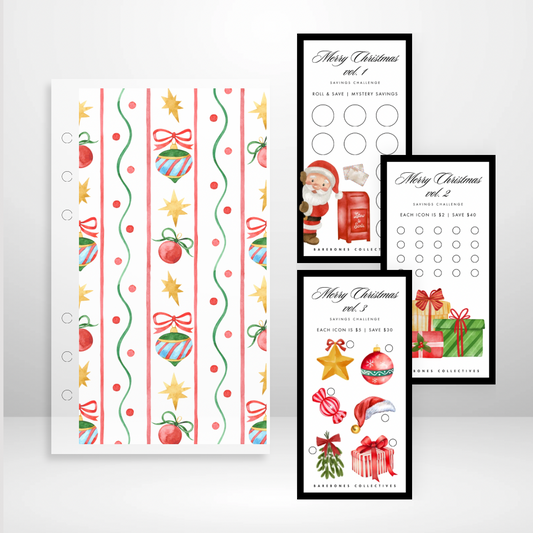 Merry Christmas - Matte Cash Envelope + Savings Challenges