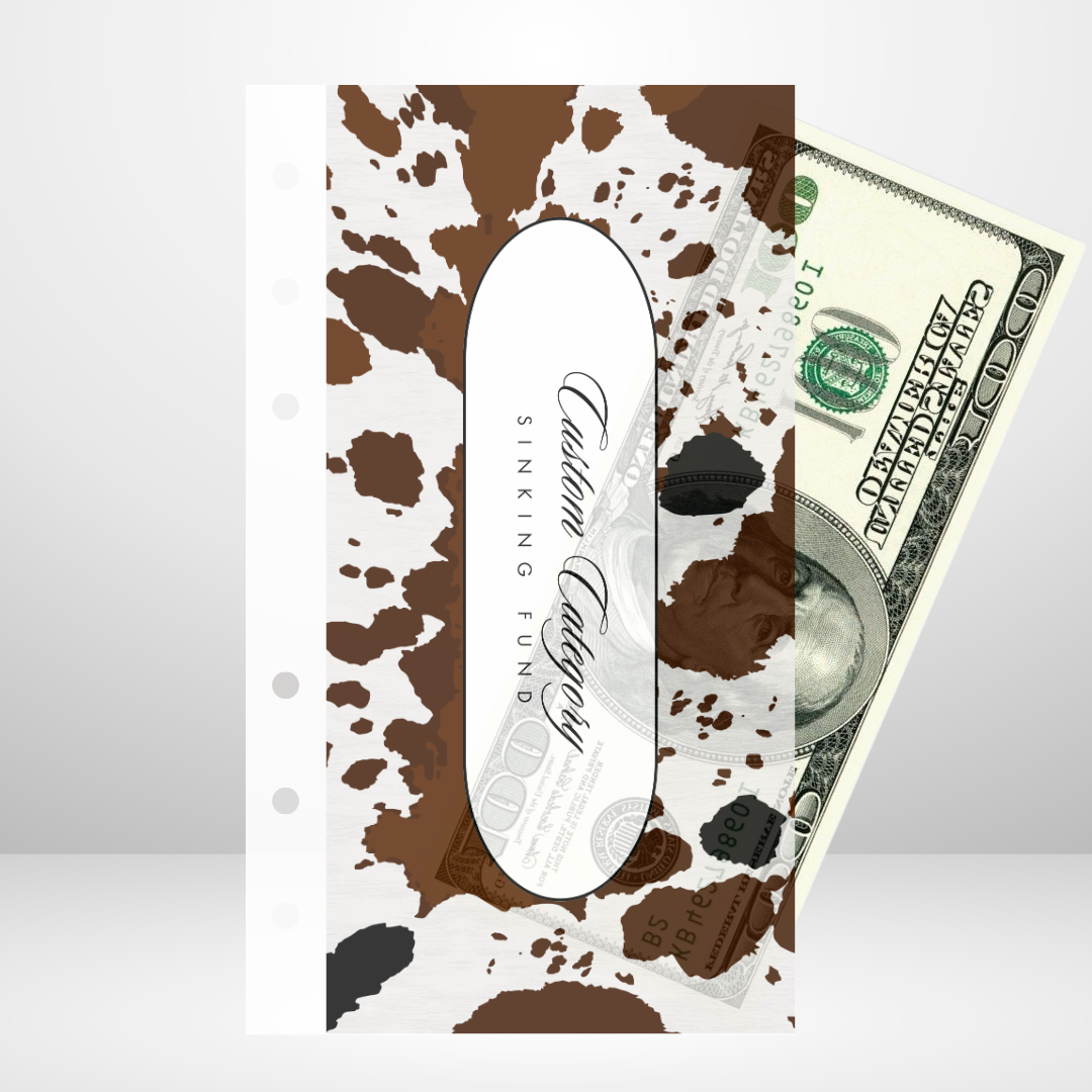 Brown Cow Print Handmade Cash Envelope Set of 3