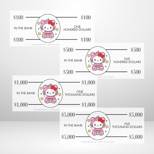 Care Bear Hello Kitty Cash Place Holders