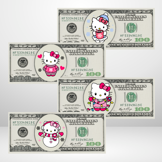 Hello Kitty Winter Vibes Cash Place Holders $100 Sets of 4