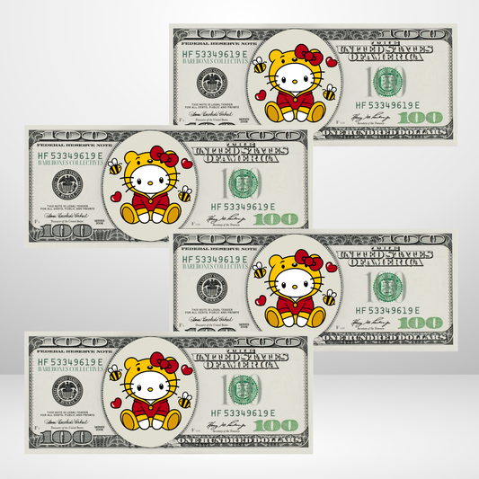 Pooh Bear + Hello Kitty Cash Place Holders $100 Sets of 4