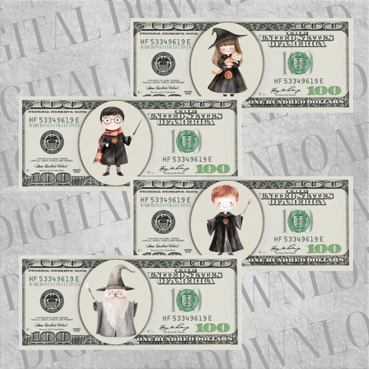 DIY Set of 4 Cash Place Holders $100 DIGITAL DOWNLOAD
