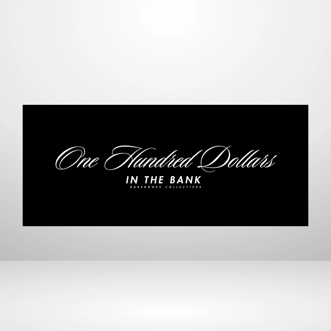 Barebones Minimal Script Noir $100 - $1,000 Cash Place Holders