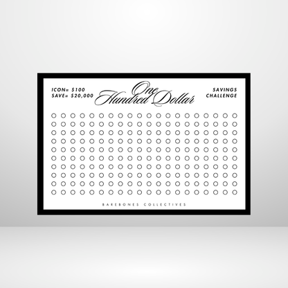 Demomination $1-$100 Savings Challenge A5 Size