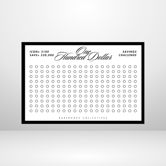 Demomination $1-$100 Savings Challenge A5 Size