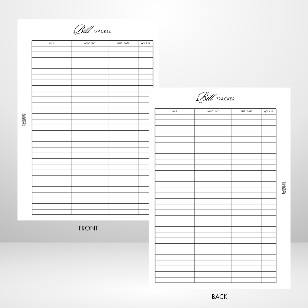 Bill Tacker Page A5 Inserts