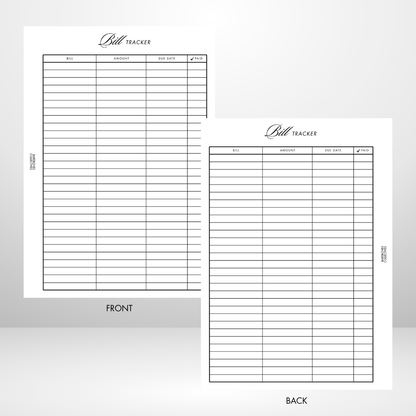 Bill Tacker Page A5 Inserts