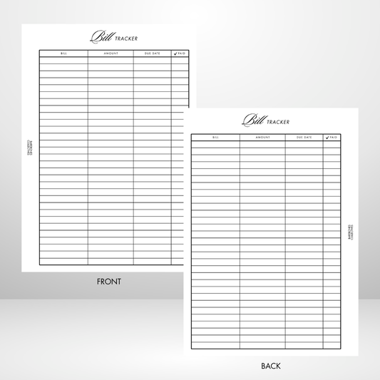 Bill Tacker Page A5 Inserts