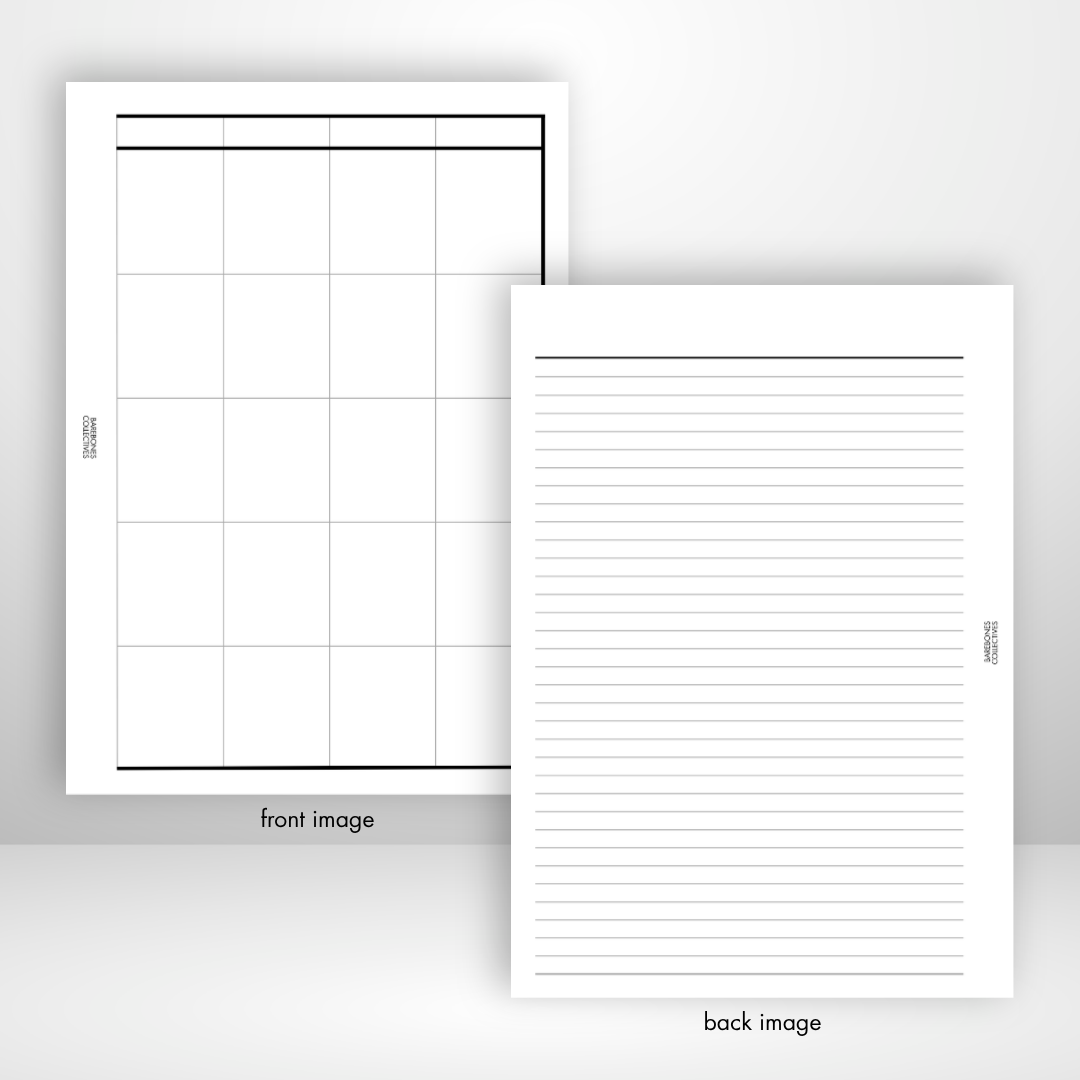 Barebones Monthly and Weekly Layout Inserts vol. 3 Set of 5