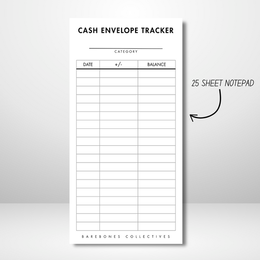 Cash Envelope Tracker Note pad