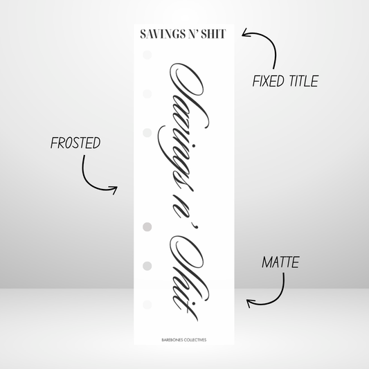 Savings n' Shit Tabbed Binder Divider