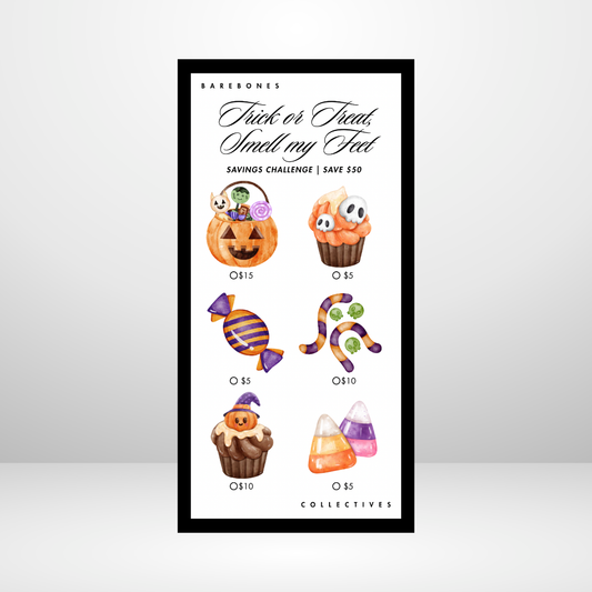 Trick or Treat, Smell my Feet Barebones Savings Challenge