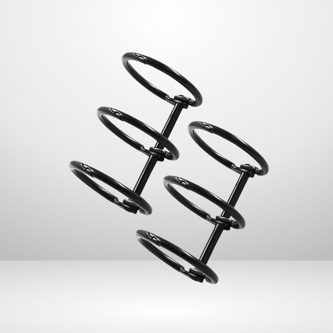 Noir Metal Loose Leaf Binder Split Rings Set of 2