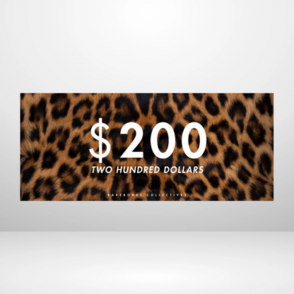 $100 - $50,000 - Leopard Fur Cash Place Holders