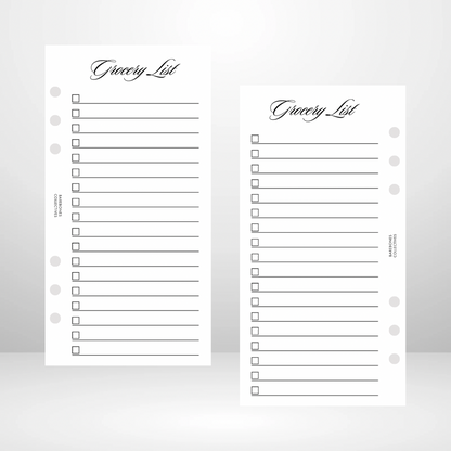 Grocery List Signature Wallet Inserts
