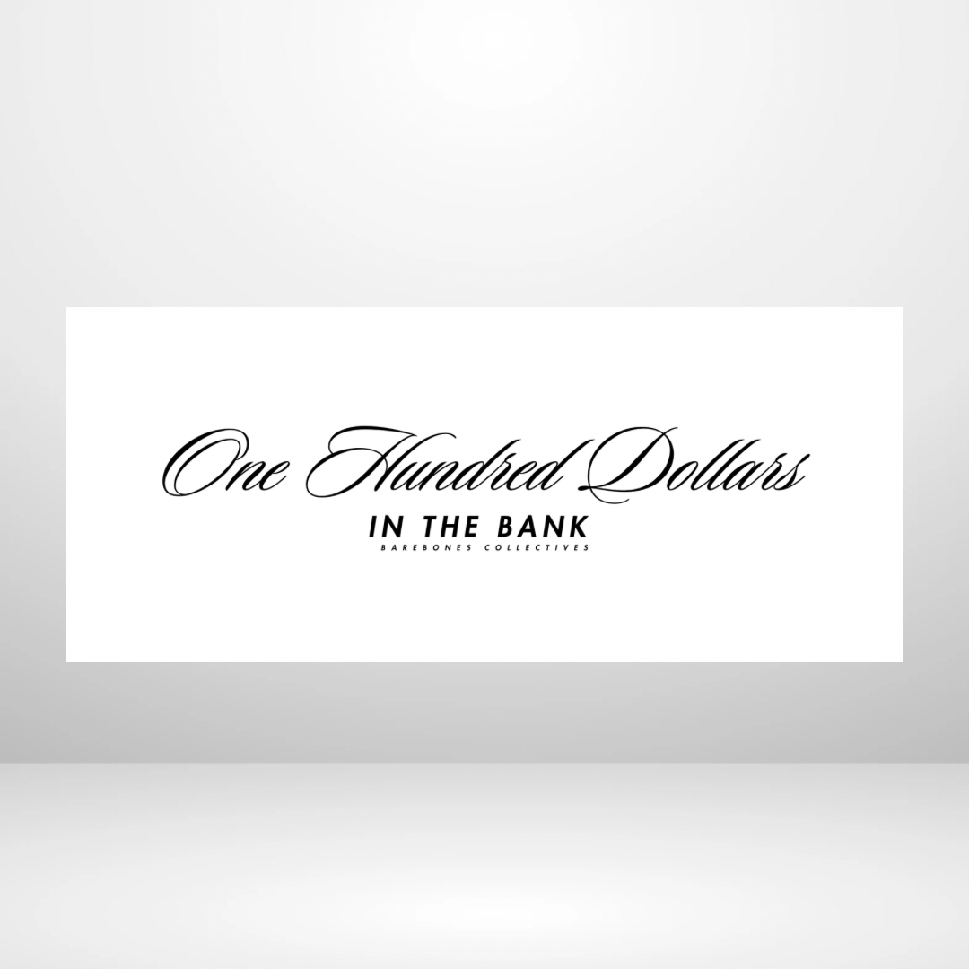 Barebones Minimal Script White $100 - $1,000 Cash Place Holders