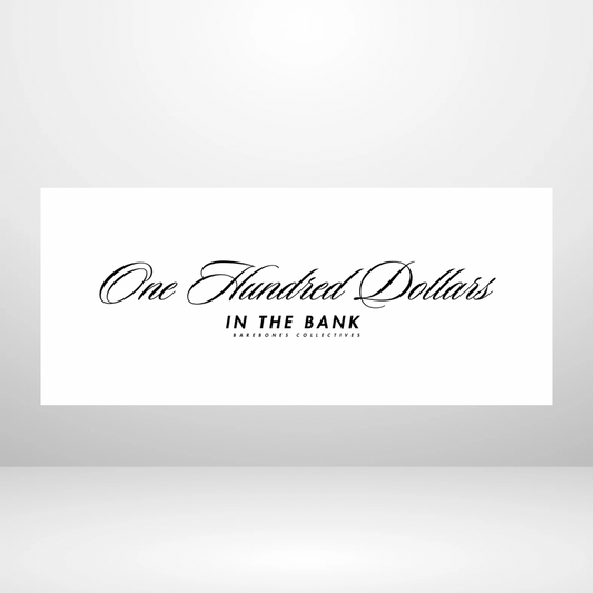 Barebones Minimal Script White $100 - $1,000 Cash Place Holders