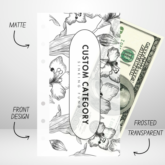 Style #BC1 (Sinking Fund) Matte Vellum Handmade Cash Envelope Personal Size Set of 6