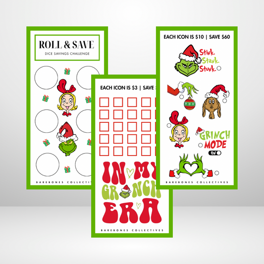 Grinch Bundle #1 3x6 Saving Challenges