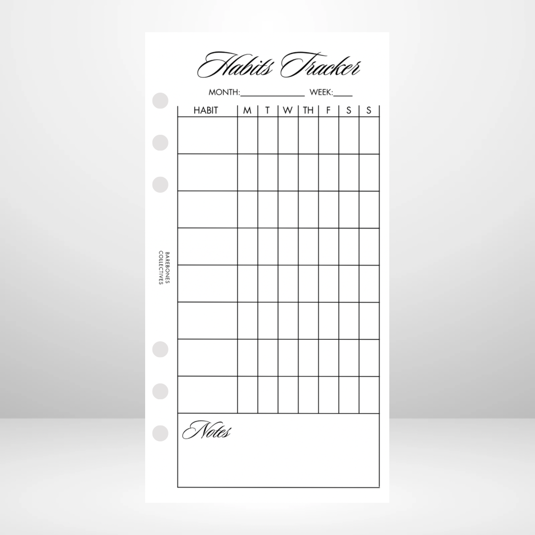 Habits Tracker Signature Wallet Inserts