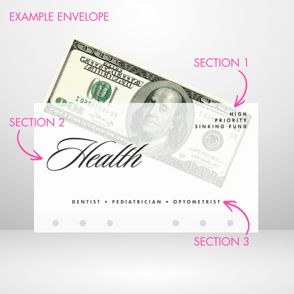 Large Title Sloop Script Handmade Cash Envelope Set of 3