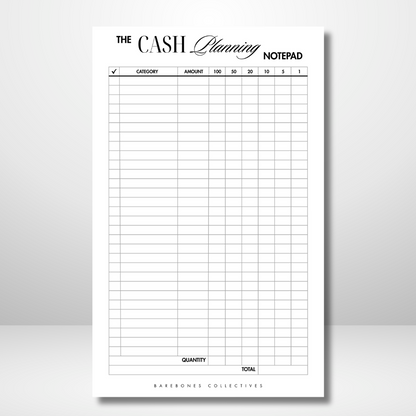 The Cash Planning Note pad