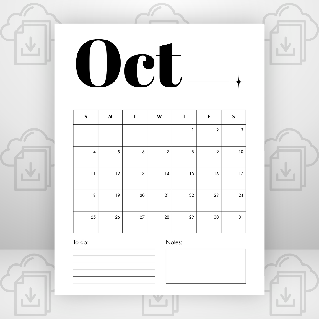 October No Spend & Spending Tracker 8.5 x 11 pdf - FREE DIGITAL DOWNLOAD