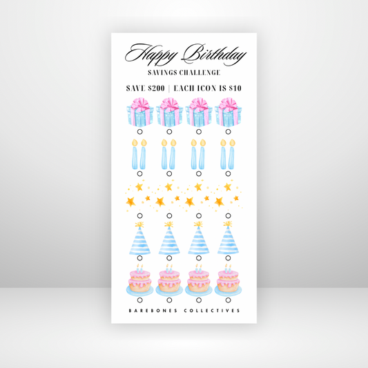 Happy Birthday Savings Challenge Save $200