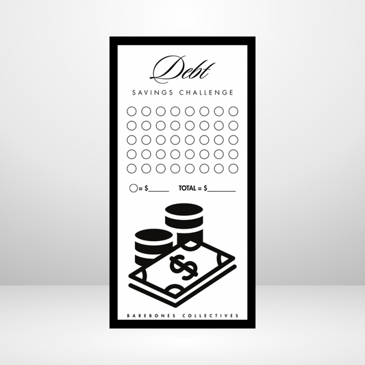 Debt Customizable Barebones Savings Challenge
