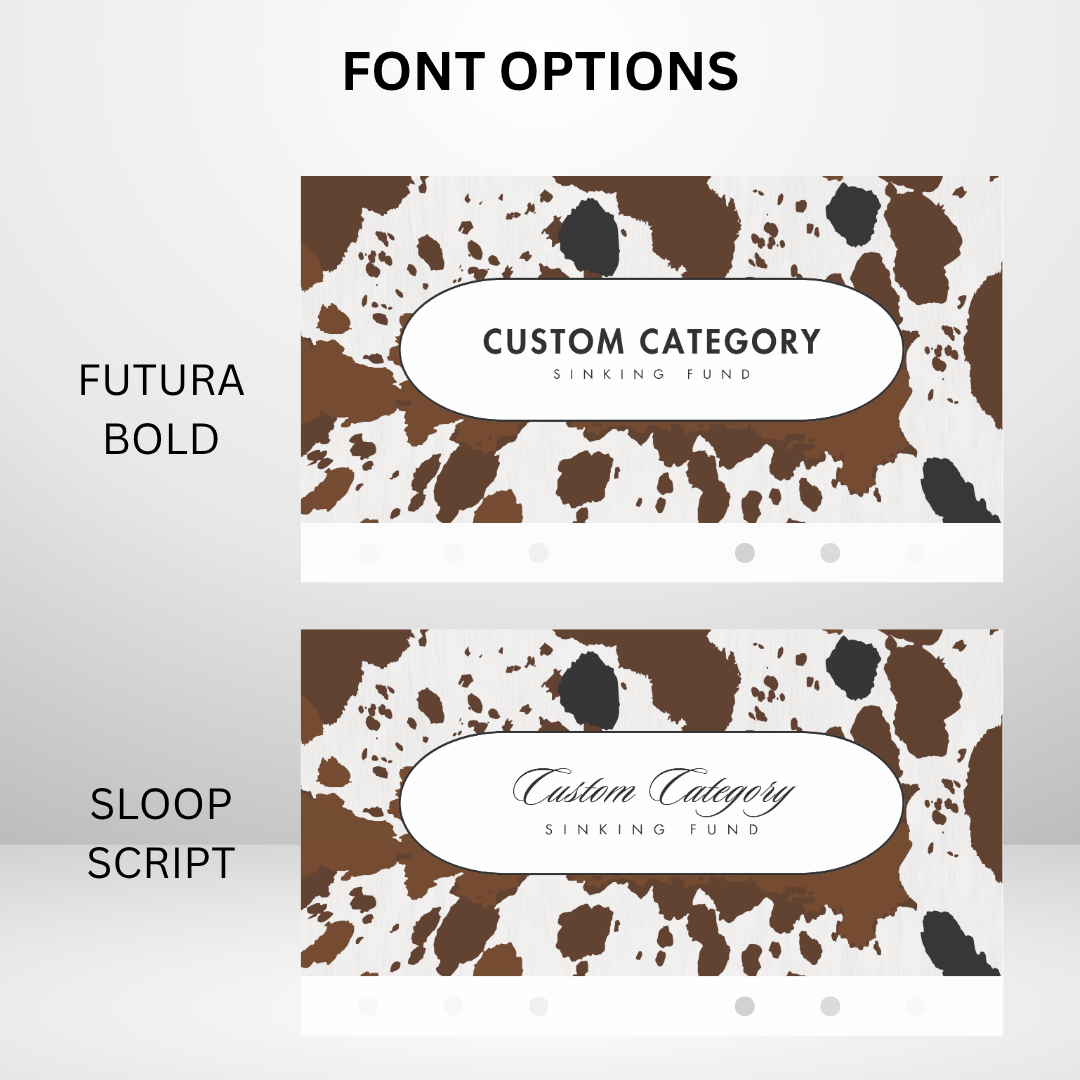 Brown Cow Print Handmade Cash Envelope Set of 3