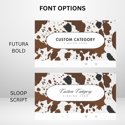 Brown Cow Print Handmade Cash Envelope Set of 3