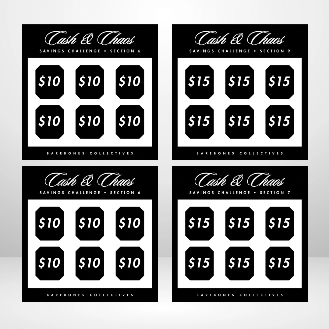 Cash and Chaos Saving Challenges and Envelopes Bundle