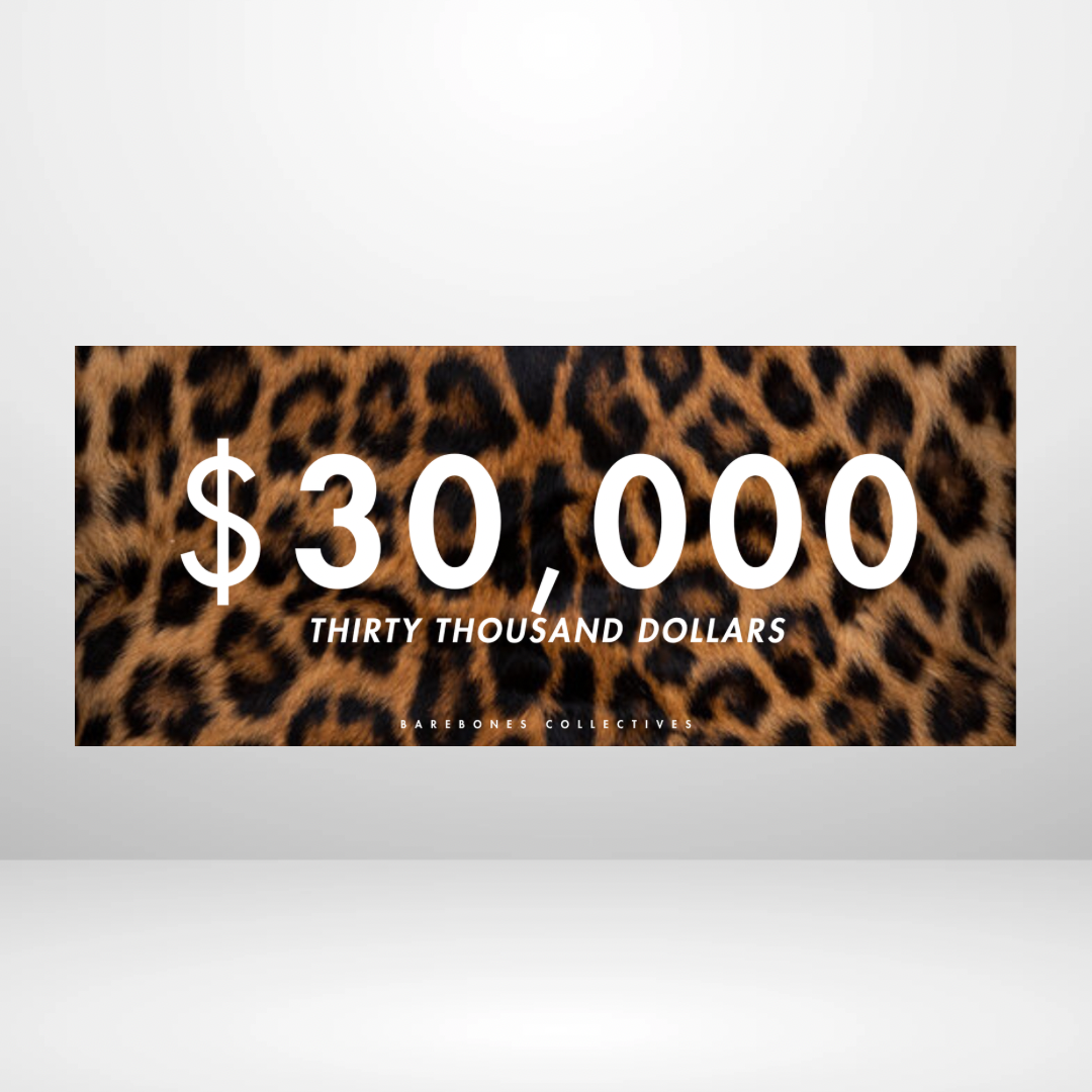 $100 - $50,000 - Leopard Fur Cash Place Holders