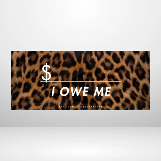 I Owe Me - Leopard Fur Cash Place Holders