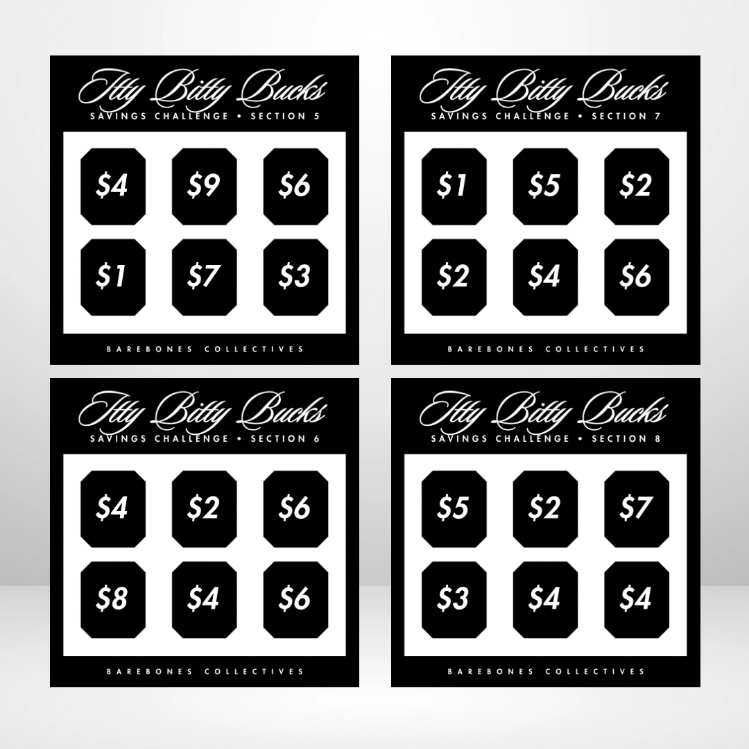 Itty Bitty Bucks Saving Challenges and Envelopes Bundle