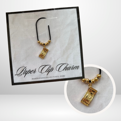 Money Manifest Gold Paper Clip Charm