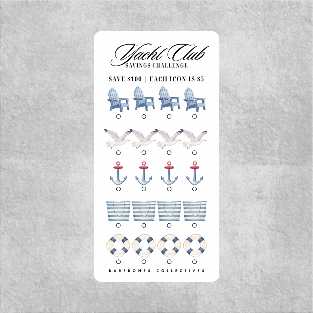 Yacht Club Savings Challenge Save $100
