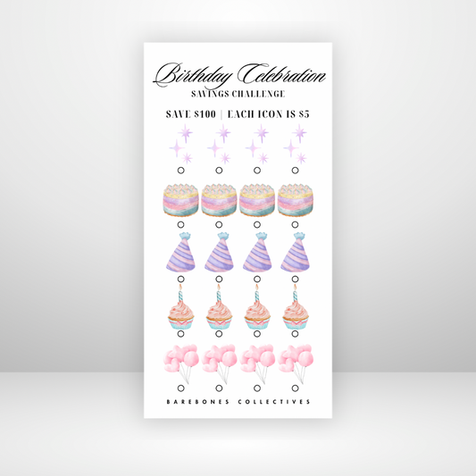 Birthday Celebration Savings Challenge Save $100